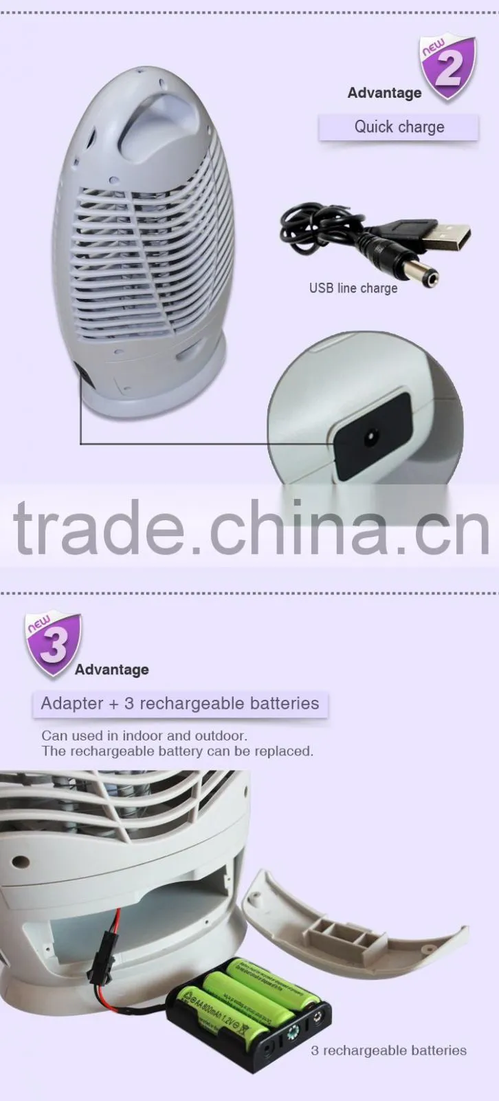 Aosion 2 years warranty high voltage uva lamp mosquito zapper with emergency light