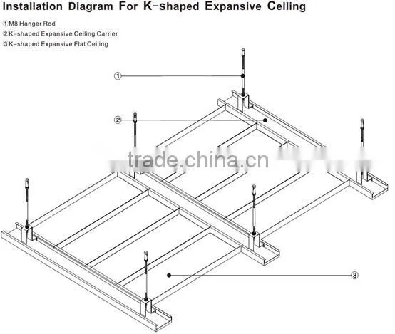 Easy-Installed K- shaped Perforated Ceiling Tiles Aluminum Ceiling Board, Suspended Ceiling Tiles Wholesale