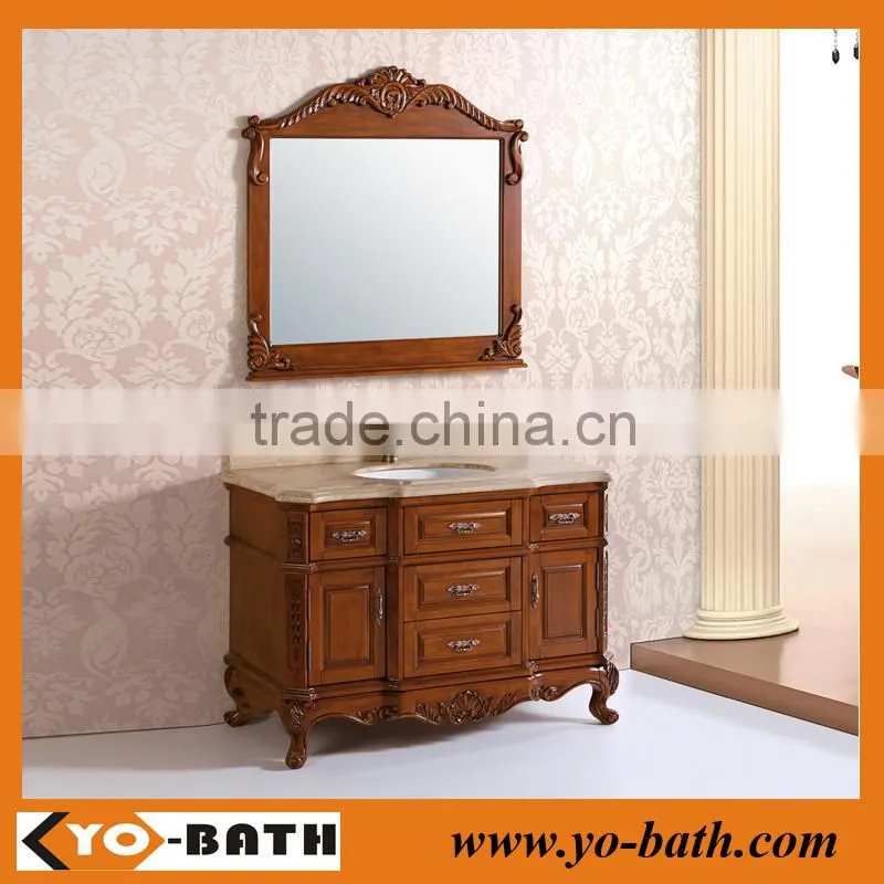 antique bathroom vanity with marble countertop