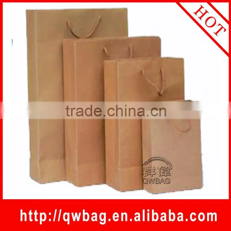 The hot sell customized kraft paper bag with twisted handle