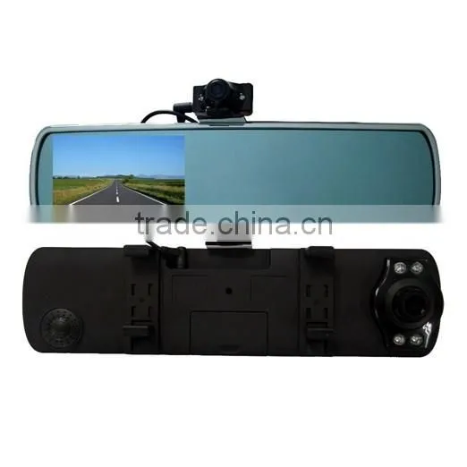 4.3" TFT LCD screen Dual Lens Car Rearview Mirror Car Video Recorder