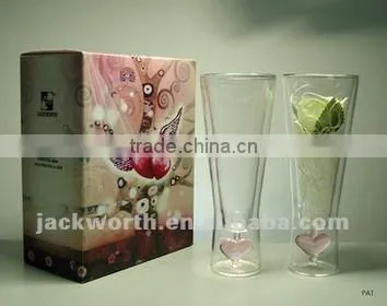 True Heart Double Wall Champagne Glass