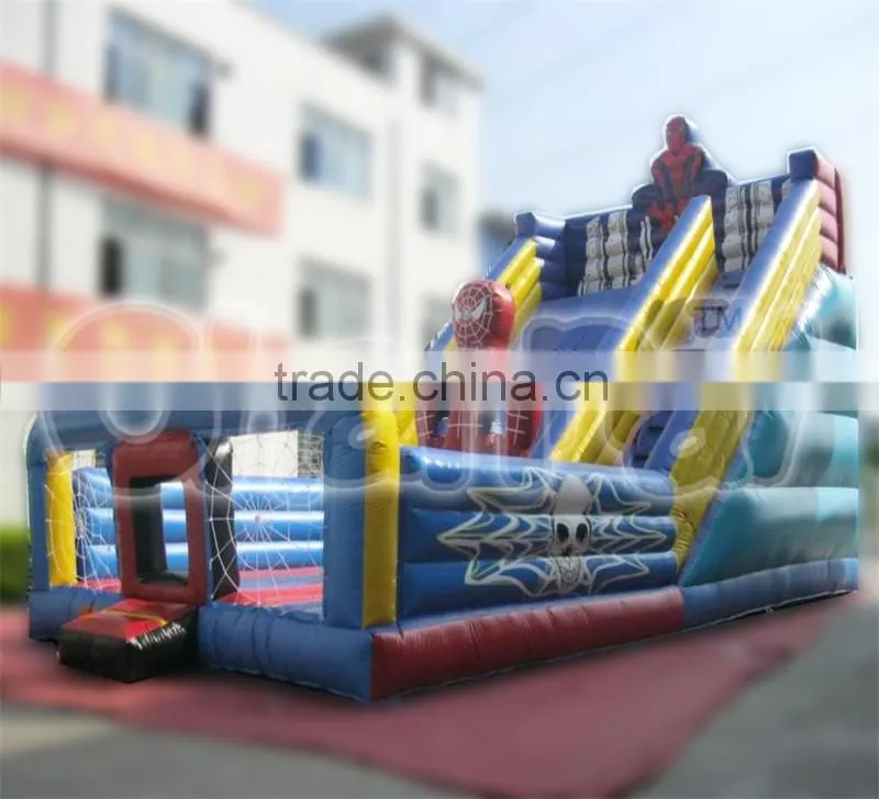 Hot sale commercial inflatable spiderman slide, commercial inflatable slide