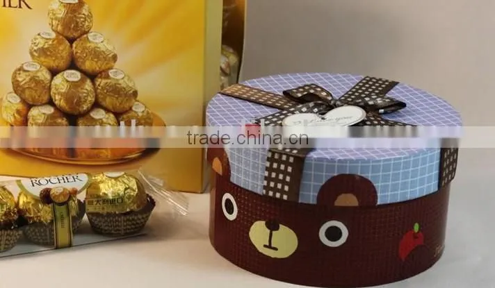 New arrival custom round gift box cardboard for flower bouquets packaging