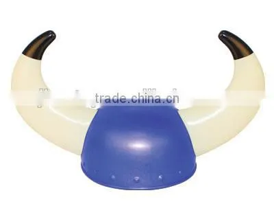 Golden Warrior Plastic Viking Helmet with Light Up Horns Flashing Purple Light