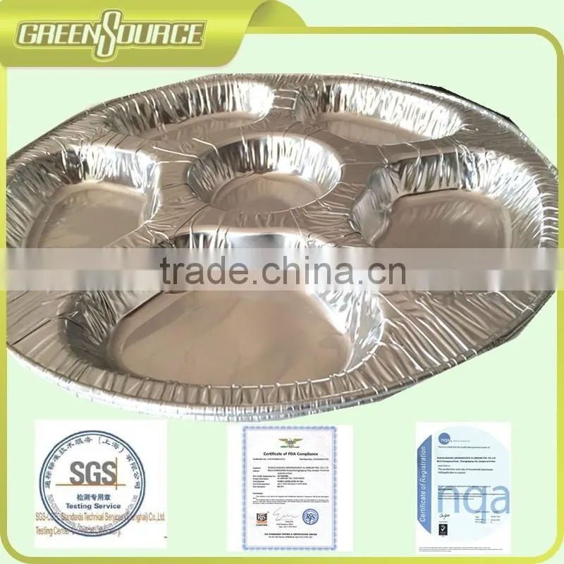 Disposable round aluminum foil container