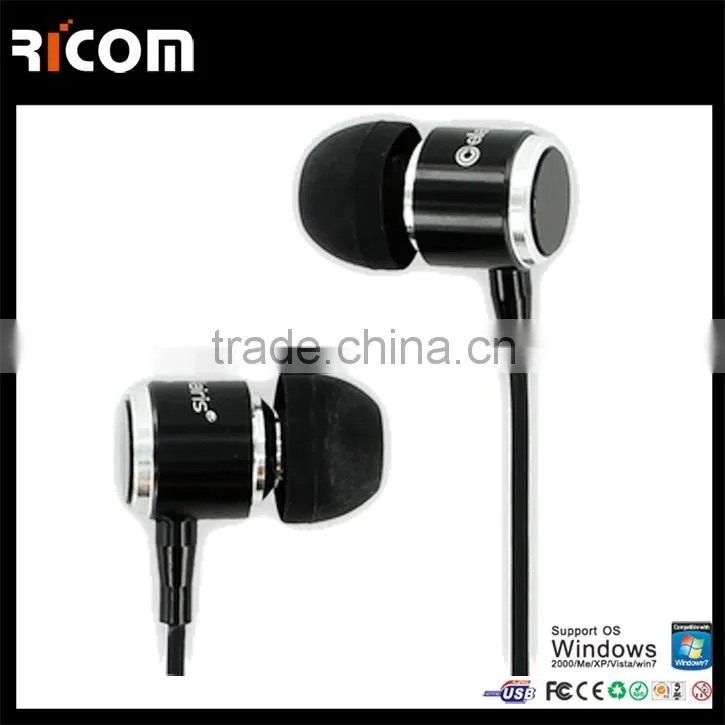 Metal 3.5mm flat cable earphones,Metal stereo flat cable earphone,Metal flat cord earphone-EO3007B--Shenzhen Ricom