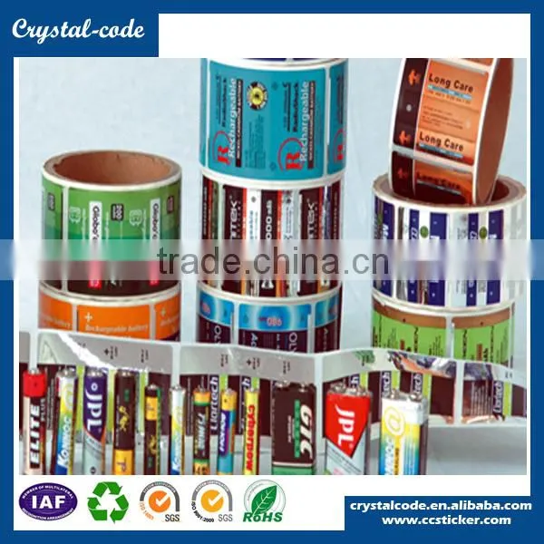 Personalized cheap permanent transparent non spillable battery label