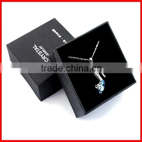 Customized Black Jewelry Paper Box With velvet
