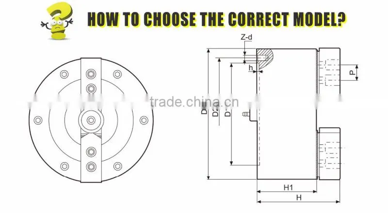 Standard 2 Jaw Union Chuck Air Chuck Built in with Cylinder