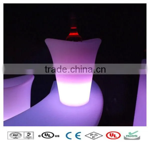 Plastic Wine Illuminous LED Tin Ice Cooler Bucket for Bar