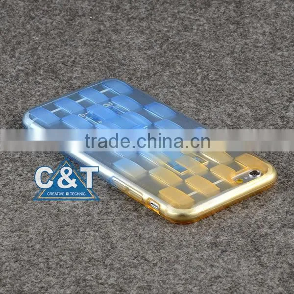 C&T Flexible Extremely Thin Gel Finger Grip TPU Skin for iphone 6s mobile phone covers with kickstand