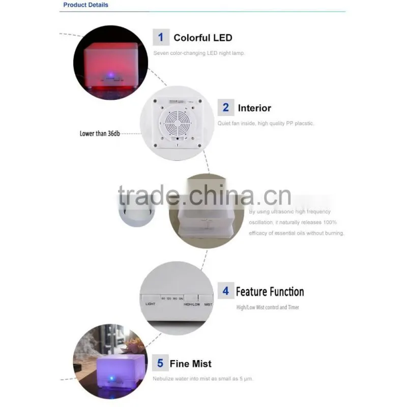Hot Selling 700ML Electric Aromatherapy Essential Oil diffuser with 7 Colors Changing