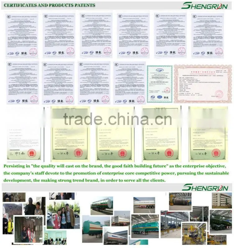 Shandong Shengrun fuel tanker trailer dimensions optional