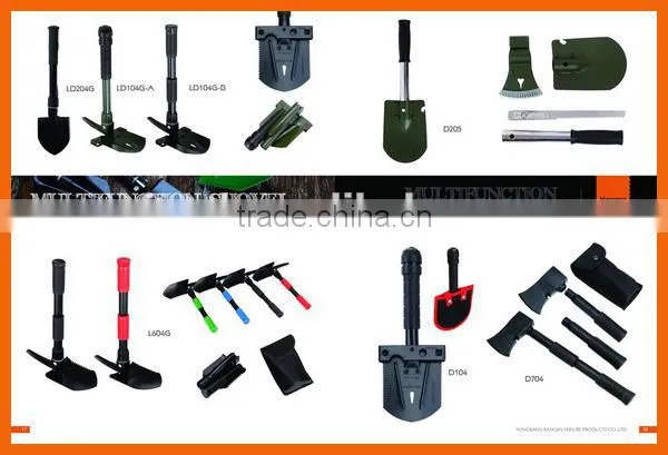 round nose shovel Full black iron piece double plastic covers Folding shovel hot sell mini garden tool USA