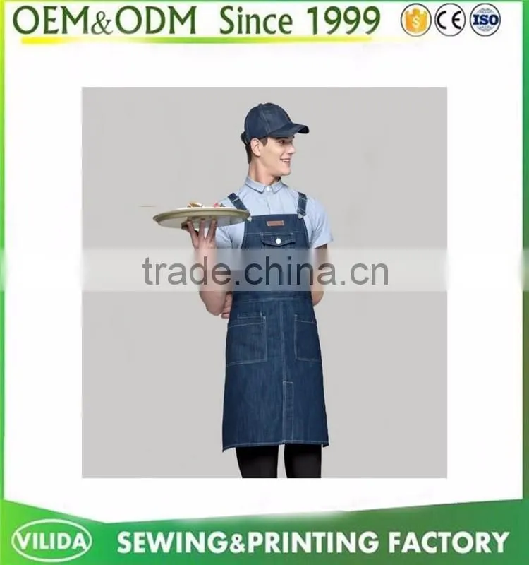 Wholesale 2016 Latest Cotton Denim Adult Home Kitchen Apron For Sale