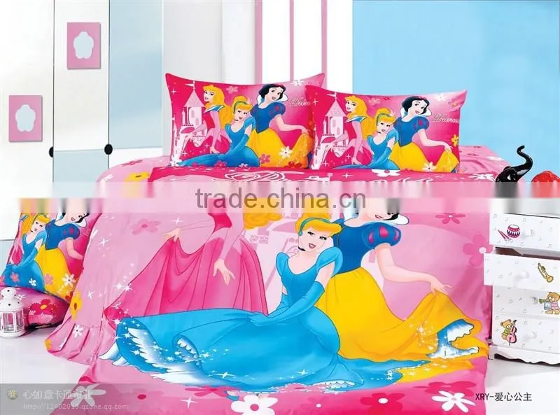 100%cotton bedding set,princess cartoon duvet cover