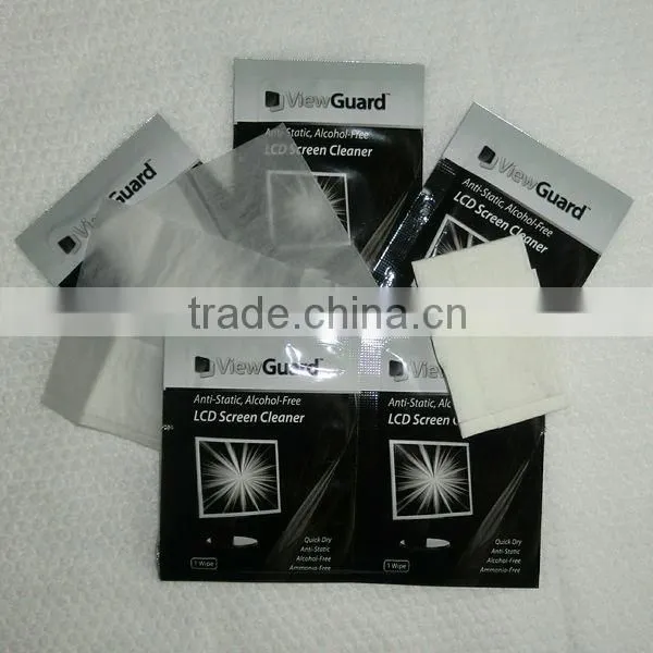 single pack laptop computer screen cleaning wet wipe cloth, branded lcd screen keyboard cleaner
