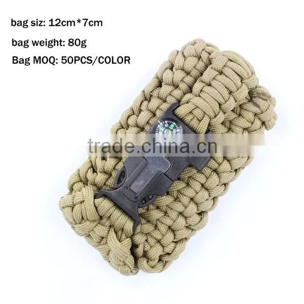 550 paracord survival bag for belt, survival cheap tools bag