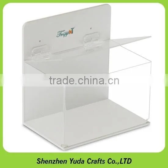 elegant white acrylic donation box with brochure holder high quality wholesale price