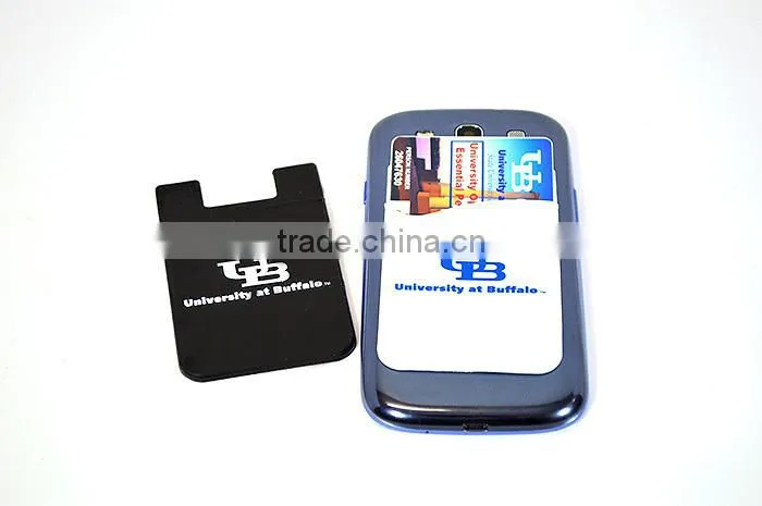 Useful promotional gift lovely color silicon card holder for mobile