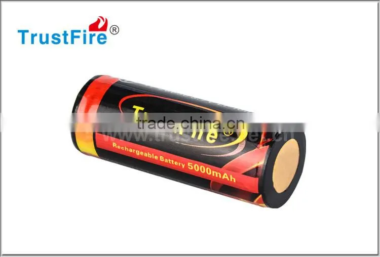 Trustfire original rechargeable 3.7V li ion button top 5000mah hgh capacity lithium battery