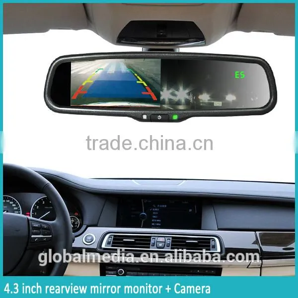 ak2-035lap car rearview mirror monitor germid with Compass&Temp,bluetooth,radar ddetector,automatically reverse diaplay