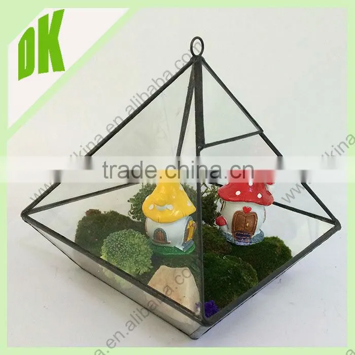 <Make up your house with art terrarium> Hand Drawn colorful Geometric Terrarium With Succulents