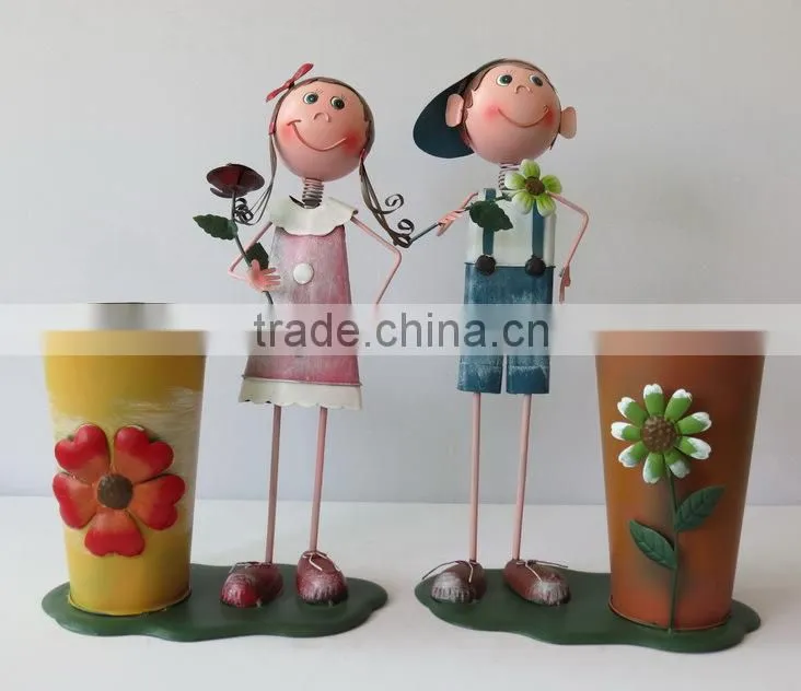 metal doll for flower decor