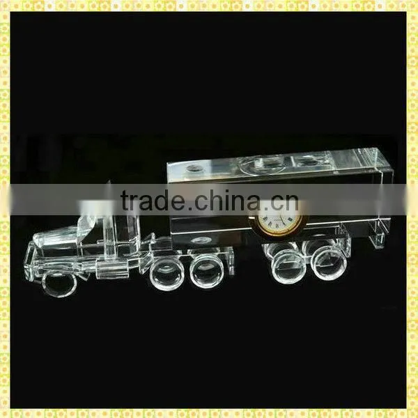 Handmade Engraved Crystal Oil Tanker Model For Business Annual Souvenirs