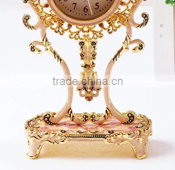 Metal table clock desk Fashion wall Clocks With Candlesticks