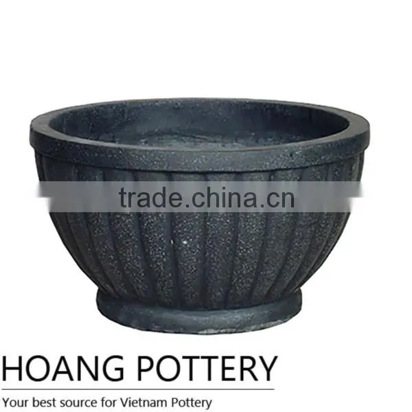 Low Black Terrazzo Flower Planter / Pot Wholesale