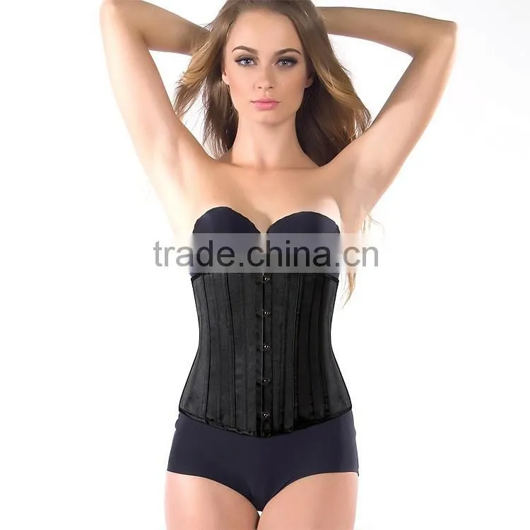 24 Spirals Steel Boned Corset Waist Training Cincher Underbust Waspie Bustiers