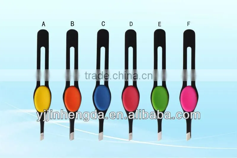 Paint coating eyebrow tweezers with silicon grip