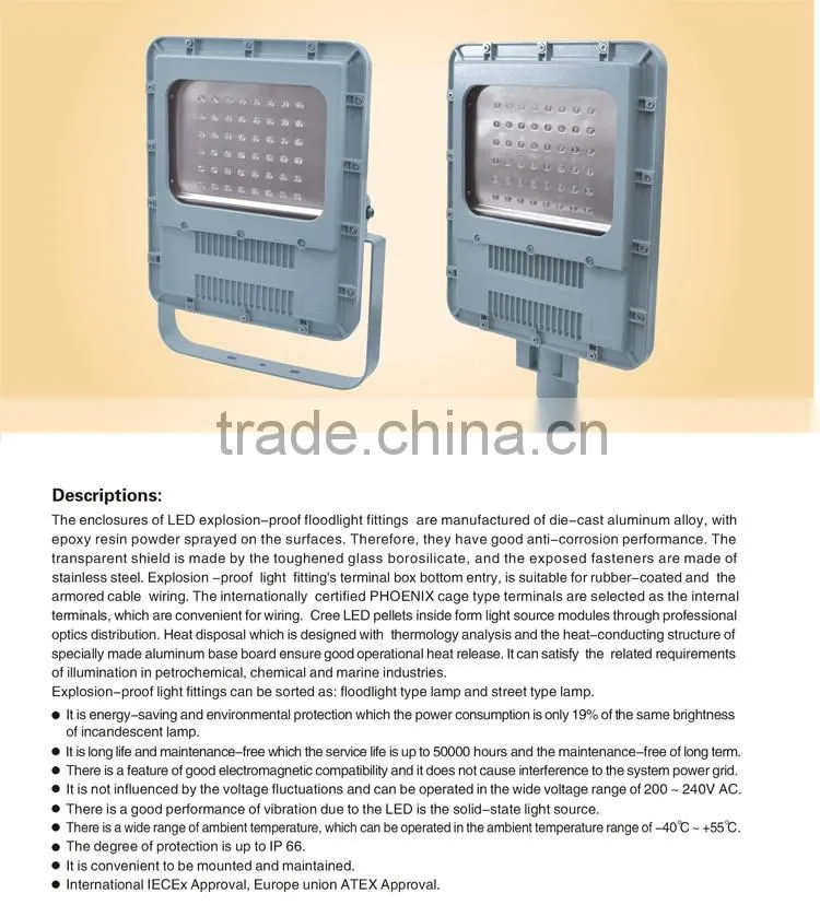 2016 Hot Sales LED Explosion Proof 120W, 160W,200W Flood Light Fitting