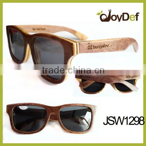 Two tone Bamboo wood sunglasses wooden sun glasses with polarized lens
