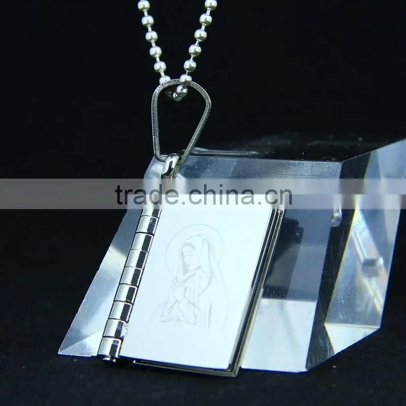 stainless steel book pendants new design