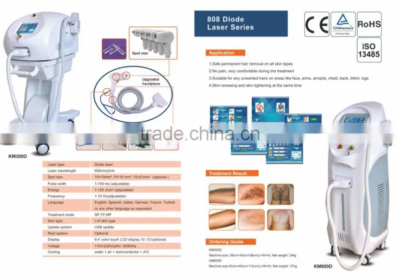 2016 hot selling diode laser hair removal speed 808
