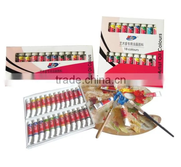 Wholesale artist oil colours set 12ml with 18 colors