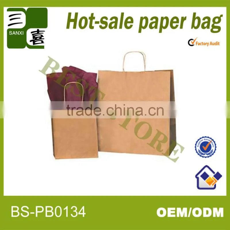 large cheap brown kraft paper bags wholesale with handles