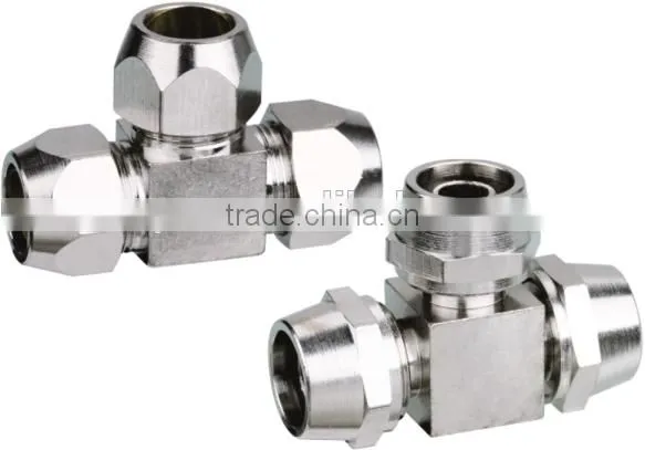 Nickel Plated Brass Compression Connectors Tees Elbows