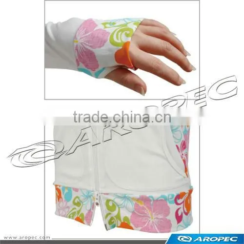 Delight-Hibiscus Lycra Hooded Jacket