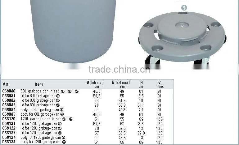 plastic garbage can with wheels