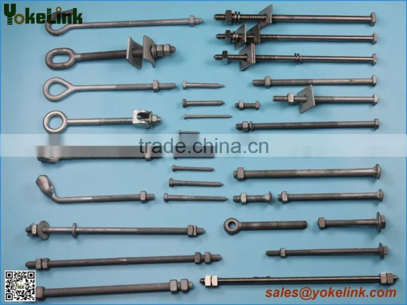 Carbon steel HDG Angle Thimbleye bolt