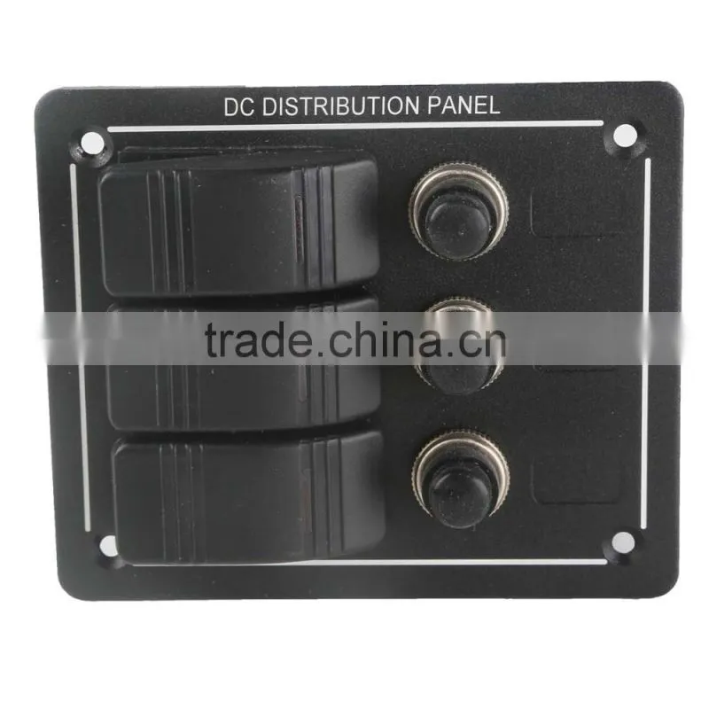 Marine/Boat/RV/Yacht 3 Gang Aluminum LED Waterproof Rocker Switch Panel