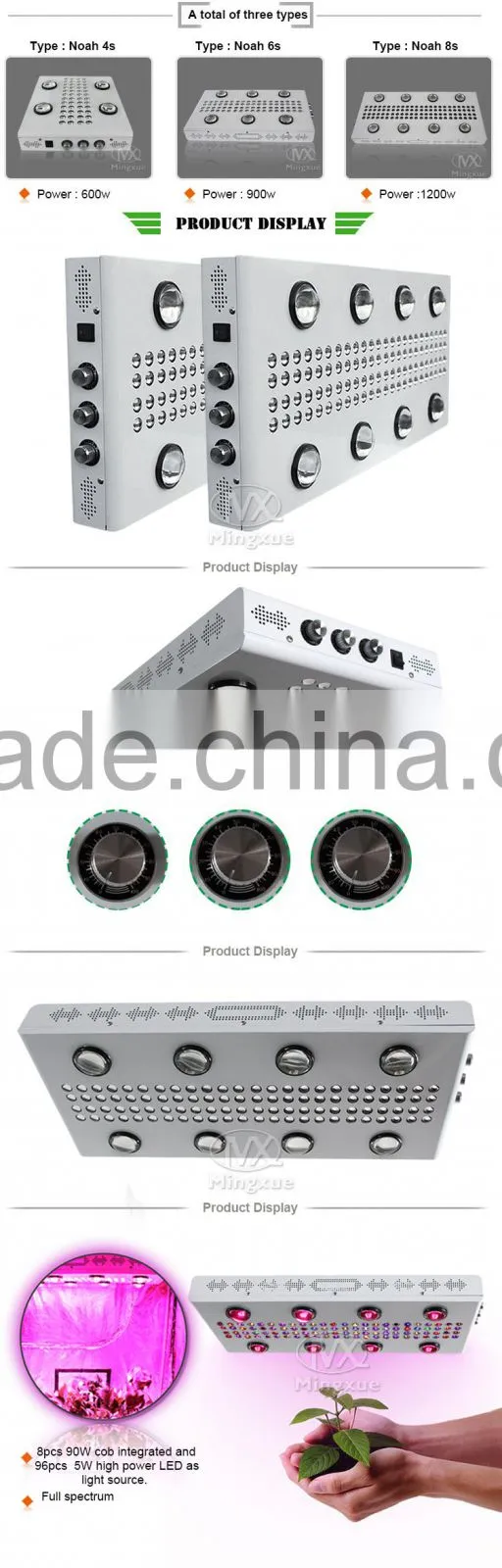 Commercial Grow Hydroponics System 1200W LED Grow Light