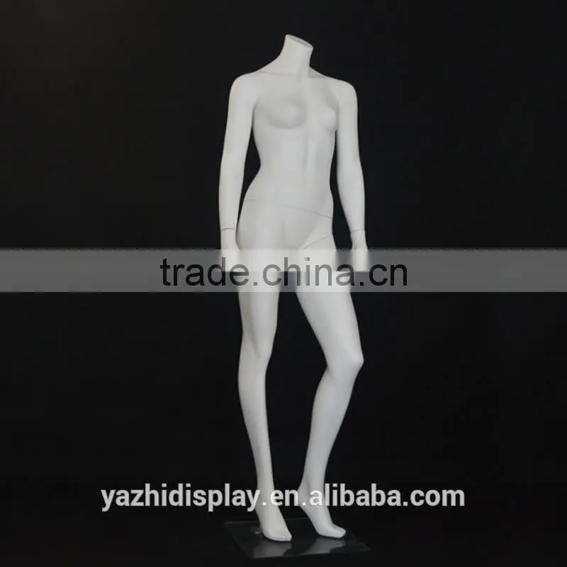 Fashion dress display fiberglass female headless mannequin