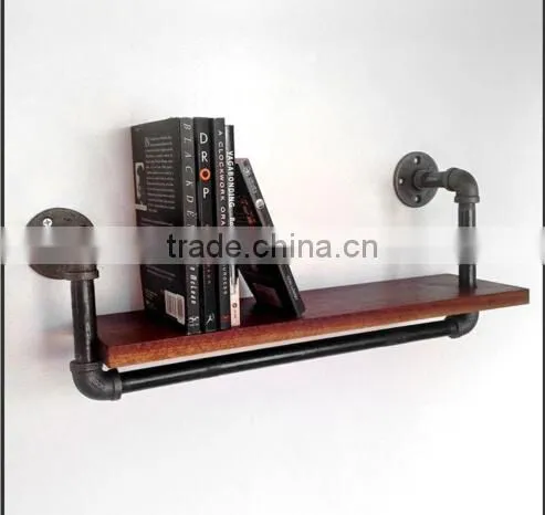 country design iron and wood wall mounted Rustic Floating Shelves