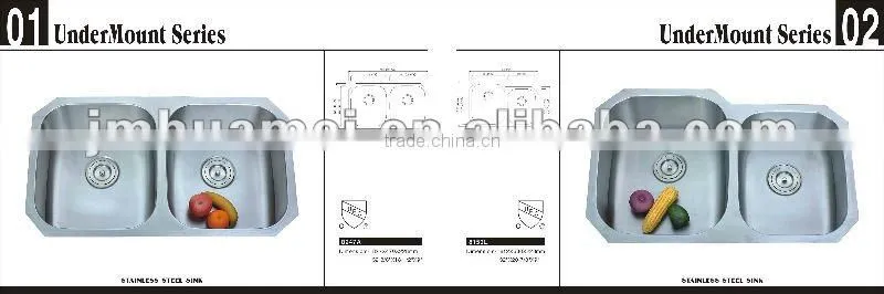 cUPC 304 stainless steel double bowl kitchen sink(8247)