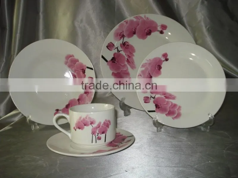 new printing 20pcs ceramic dinner set with decal